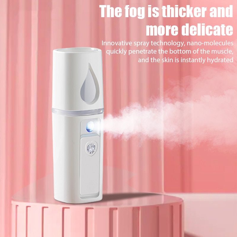 Face Steamer - สเปรย์นาโน30มล. สำหรับใบหน้าเครื่องเพิ่มความชื้นในแบบพกพาขนาดเล็กมีพอร์ต USB ชาร์จได้มอยส์เจอไรเซอร์ชุ่มชื้นอุปกรณ์ดูแลผิวสปาสำหรับผู้หญิง