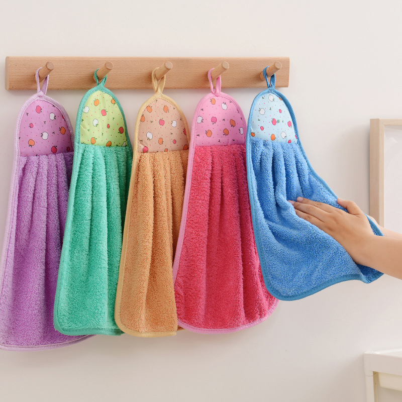 Spa Towel - ผ้าเช็ดมือขนาดเล็ก 4 ชิ้น สำหรับห้องครัว ห้องน้ำ ผ้ากำมะหยี่เนื้อนุ่ม