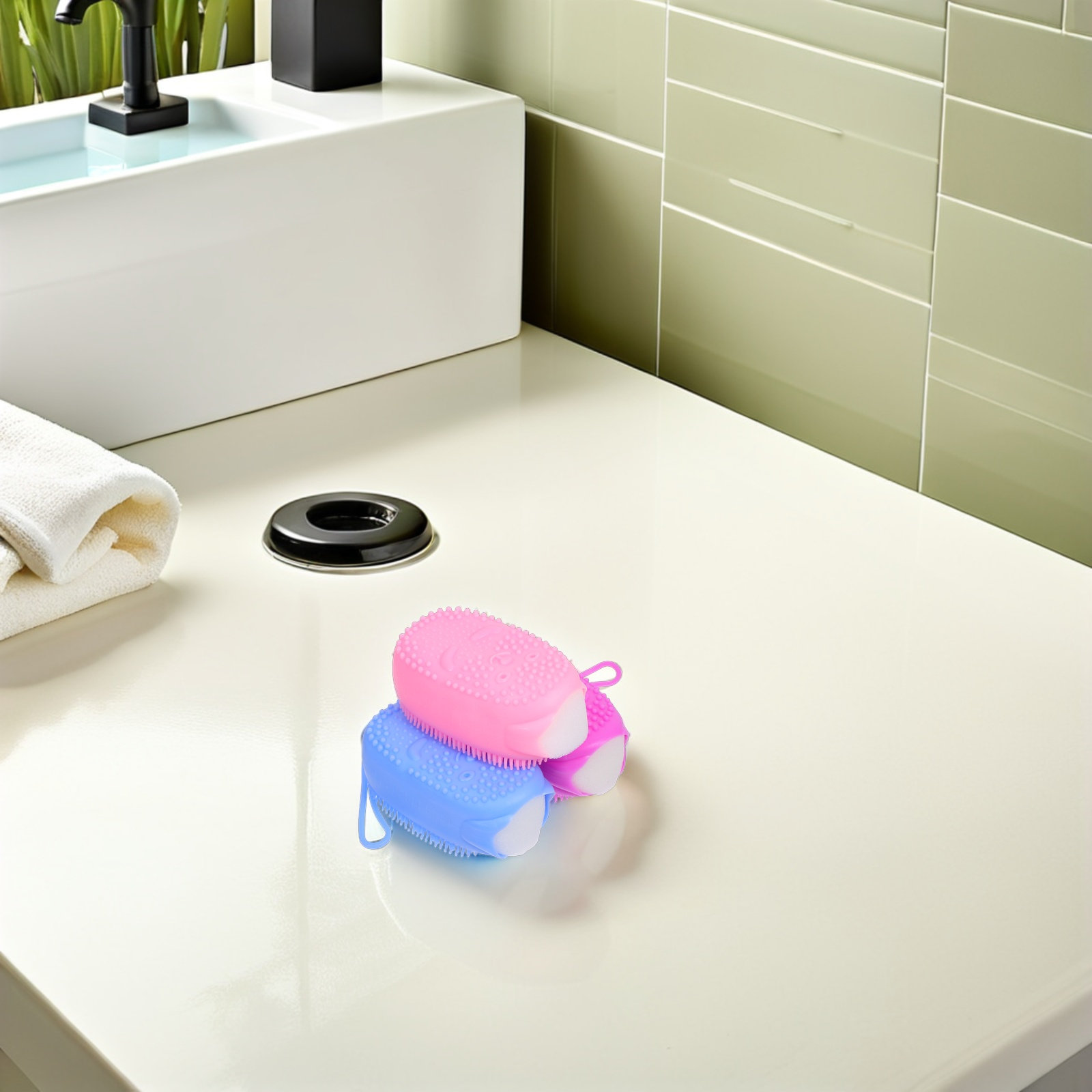 3 ชิ้น ฟองน้ำขัดผิว แปรงซิลิโค - Body Brush บทวิจารณ์และราคา